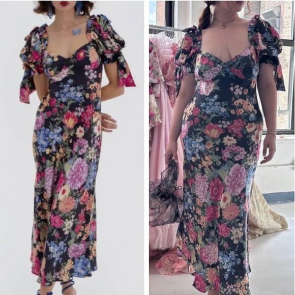 NEW Selkie The Puck Poet Slip Midi Dress - Picture 1 of 15